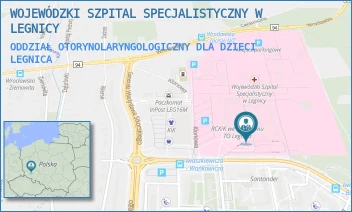 ODDZIAŁ OTORYNOLARYNGOLOGICZNY DLA DZIECI - WOJEWÓDZKI SZPITAL SPECJALISTYCZNY W LEGNICY - UL. JAROSŁAWA IWASZKIEWICZA 5,  LEGNICA