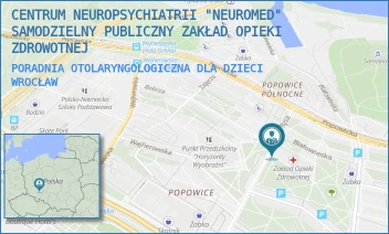 PORADNIA OTOLARYNGOLOGICZNA DLA DZIECI - CENTRUM NEUROPSYCHIATRII "NEUROMED" SAMODZIELNY PUBLICZNY ZAKŁAD OPIEKI ZDROWOTNEJ - UL. BIAŁOWIESKA 74A,  WROCŁAW