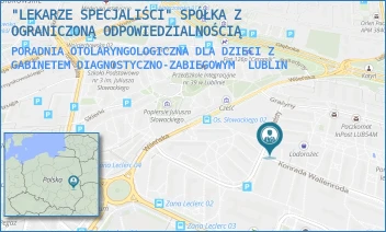 PORADNIA OTOLARYNGOLOGICZNA DLA DZIECI Z GABINETEM DIAGNOSTYCZNO-ZABIEGOWYM - "LEKARZE SPECJALIŚCI" SPÓŁKA Z OGRANICZONĄ ODPOWIEDZIALNOŚCIĄ - WALLENRODA 15, LUBLIN