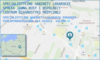 SPECJALISTYCZNE GABINETY LEKARSKIE PORADNIA OTOLARYNGOLOGICZNA DLA DZIECI - SPECJALISTYCZNE GABINETY LEKARSKIE SPÓŁKA JAWNA KUSY I WSPÓLNICY CENTRUM DIAGNOSTYKI MEDYCZNEJ - GÓRNICZA 3, ŁĘCZNA