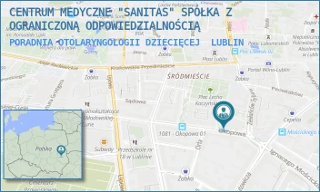 PORADNIA OTOLARYNGOLOGII DZIECIĘCEJ - CENTRUM MEDYCZNE "SANITAS" SPÓŁKA Z OGRANICZONĄ ODPOWIEDZIALNOŚCIĄ - OKOPOWA 3,  LUBLIN