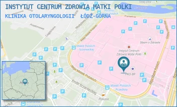 KLINIKA OTOLARYNGOLOGII - INSTYTUT CENTRUM ZDROWIA MATKI POLKI - UL. RZGOWSKA 281/289,  ŁÓDŹ-GÓRNA