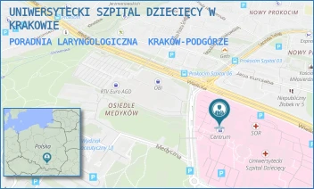 PORADNIA LARYNGOLOGICZNA - UNIWERSYTECKI SZPITAL DZIECIĘCY W KRAKOWIE - UL. WIELICKA 265,  KRAKÓW-PODGÓRZE