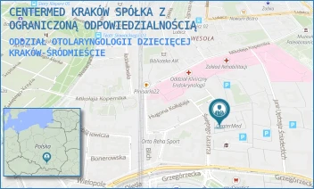 ODDZIAŁ OTOLARYNGOLOGII DZIECIĘCEJ - CENTERMED KRAKÓW SPÓŁKA Z OGRANICZONĄ ODPOWIEDZIALNOŚCIĄ - UL. ŚW. ŁAZARZA 14,  KRAKÓW-ŚRÓDMIEŚCIE