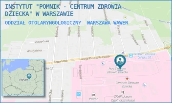 ODDZIAŁ OTOLARYNGOLOGICZNY - INSTYTUT "POMNIK - CENTRUM ZDROWIA DZIECKA" - ALEJA DZIECI POLSKICH 20,  WARSZAWA WAWER