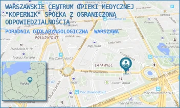 PORADNIA OTOLARYNGOLOGICZNA - WARSZAWSKIE CENTRUM OPIEKI MEDYCZNEJ "KOPERNIK" SPÓŁKA Z OGRANICZONĄ ODPOWIEDZIALNOŚCIĄ - AL. WYZWOLENIA 6,  WARSZAWA