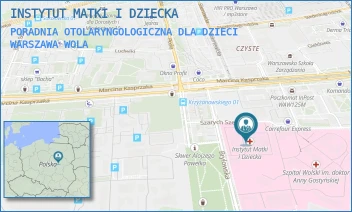 PORADNIA OTOLARYNGOLOGICZNA DLA DZIECI - INSTYTUT MATKI I DZIECKA - MARCINA KASPRZAKA 17 A,  WARSZAWA WOLA