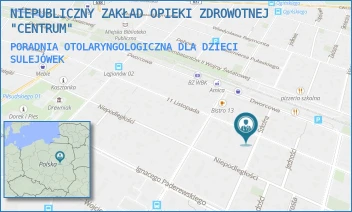 PORADNIA OTOLARYNGOLOGICZNA DLA DZIECI - NIEPUBLICZNY ZAKŁAD OPIEKI ZDROWOTNEJ "CENTRUM" - 11 LISTOPADA 87,  SULEJÓWEK