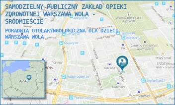 PORADNIA OTOLARYNGOLOGICZNA DLA DZIECI - SAMODZIELNY PUBLICZNY ZAKŁAD OPIEKI ZDROWOTNEJ WARSZAWA WOLA - ŚRÓDMIEŚCIE - SZLENKIERÓW 10,  WARSZAWA WOLA