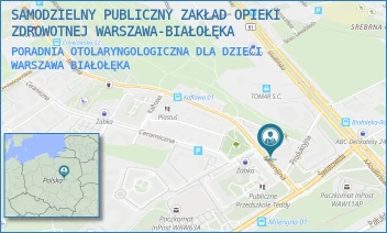 PORADNIA OTOLARYNGOLOGICZNA DLA DZIECI - SAMODZIELNY PUBLICZNY ZAKŁAD OPIEKI ZDROWOTNEJ WARSZAWA-BIAŁOŁĘKA - MILENIJNA 4,  WARSZAWA BIAŁOŁĘKA