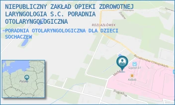 PORADNIA OTOLARYNGOLOGICZNA DLA DZIECI - NIEPUBLICZNY ZAKŁAD OPIEKI ZDROWOTNEJ LARYNGOLOGIA S.C. PORADNIA OTOLARYNGOLOGICZNA - MEDYCZNA 6,  SOCHACZEW
