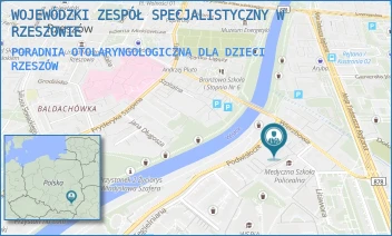 PORADNIA OTOLARYNGOLOGICZNA DLA DZIECI - WOJEWÓDZKI ZESPÓŁ SPECJALISTYCZNY W RZESZOWIE - UL. WARZYWNA 3,  RZESZÓW