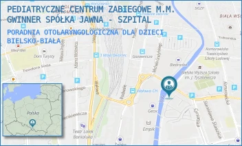 PORADNIA OTOLARYNGOLOGICZNA DLA DZIECI - PEDIATRYCZNE CENTRUM ZABIEGOWE SPÓŁKA Z OGRANICZONĄ ODPOWIEDZIALNOŚCIĄ - UL. CYNIARSKA 24, BIELSKO-BIAŁA