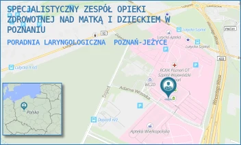PORADNIA LARYNGOLOGICZNA - SPECJALISTYCZNY ZESPÓŁ OPIEKI ZDROWOTNEJ NAD MATKĄ I DZIECKIEM W POZNANIU - ADAMA WRZOSKA 1,  POZNAŃ-JEŻYCE